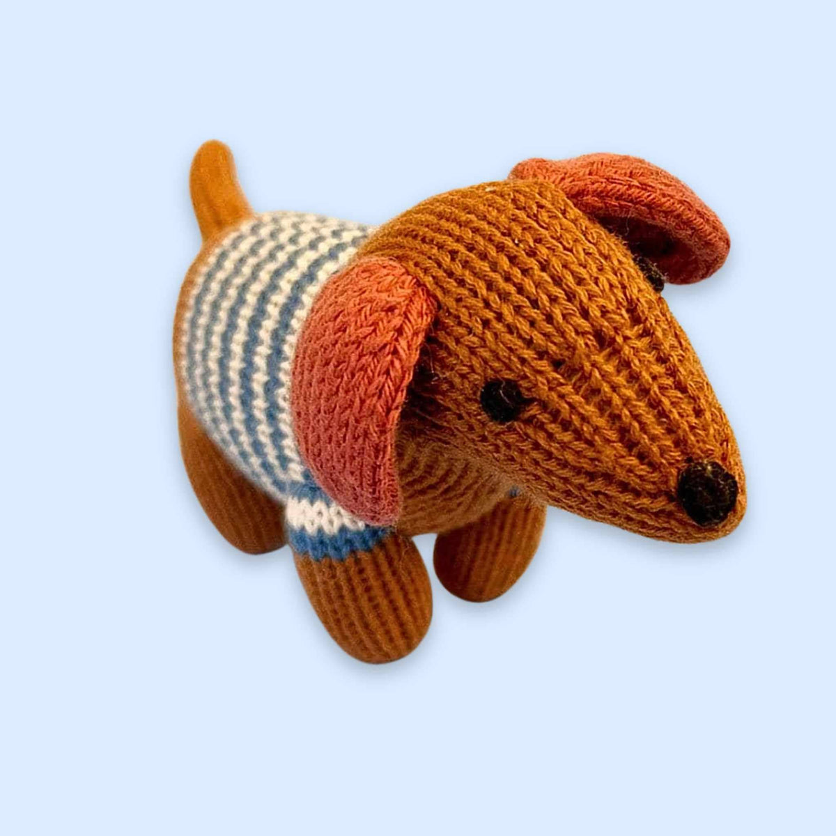 Estella - Organic Baby Rattle - Blue Dog