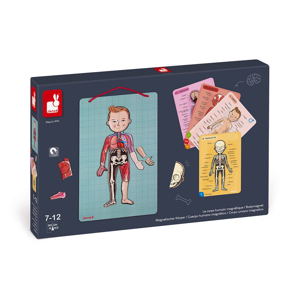 Janod - Bodymagnet | Educational Human Body Game | 76 PCS | Ages 7+