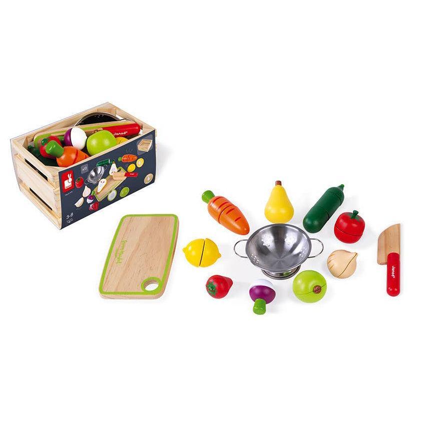 Janod - Green Market Fruits & Veggies - 12 pieces