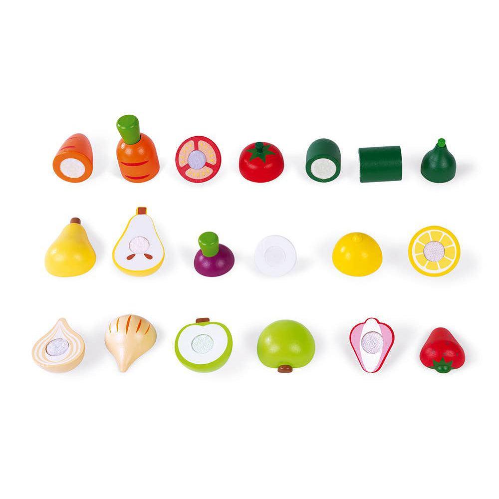 Janod - Green Market Fruits & Veggies - 12 pieces