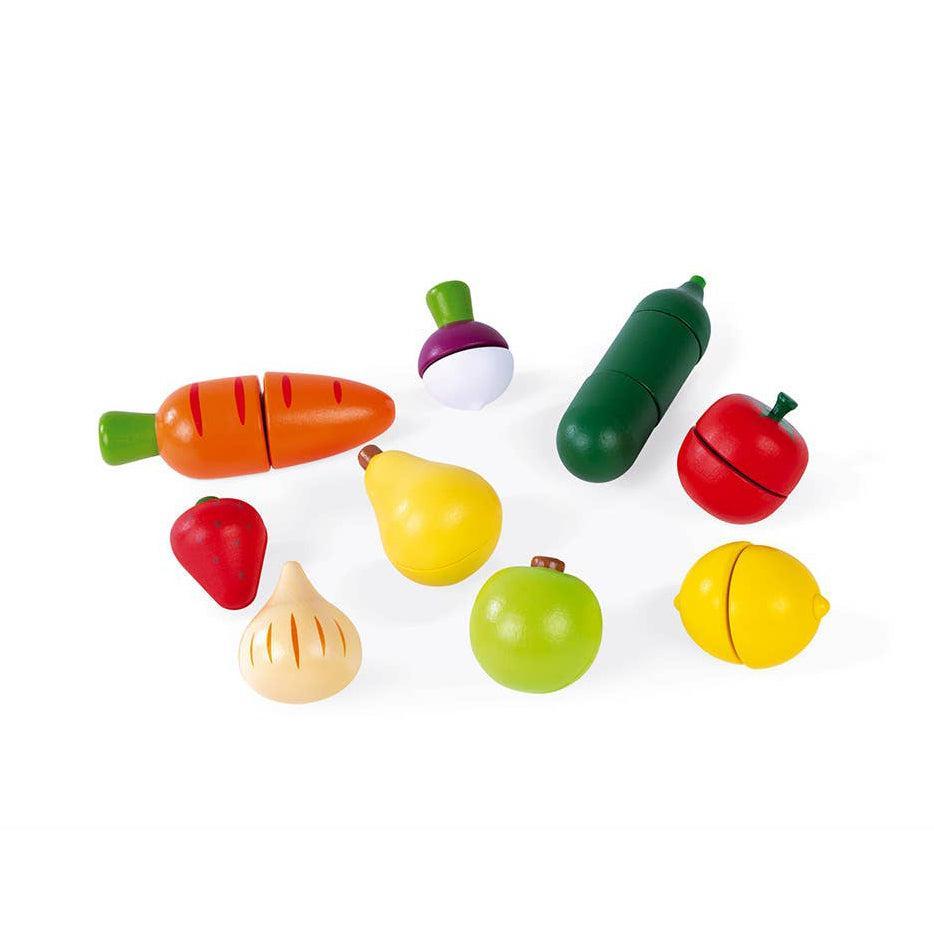 Janod - Green Market Fruits & Veggies - 12 pieces
