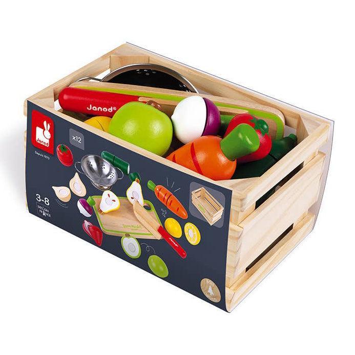 Janod - Green Market Fruits & Veggies - 12 pieces