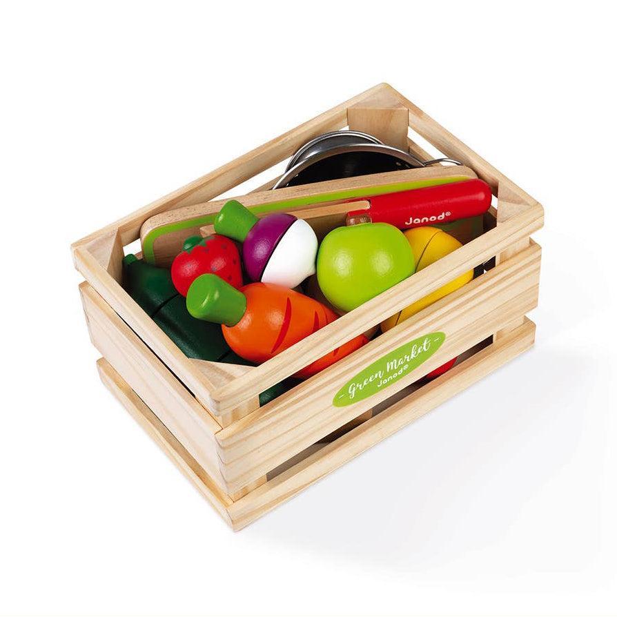 Janod - Green Market Fruits & Veggies - 12 pieces